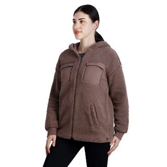 GAIAM Sherpa Zip Front Hoodie Teddy Jacket, Soft/Comfy, Loungewear, Weekend S - Picture 3 of 12